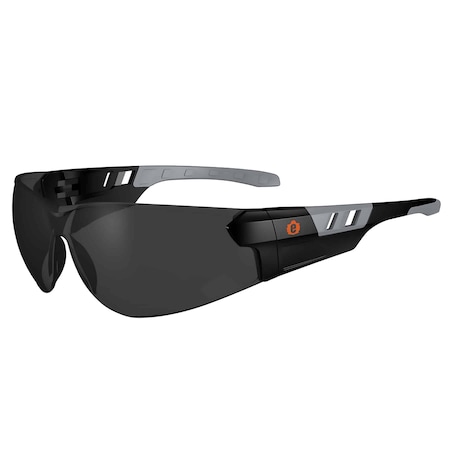 Ergodyne SAGA, Safety Glasses, Smoke Lens, Matte Black Frame, Frameless SAGA